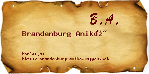 Brandenburg Anikó névjegykártya
